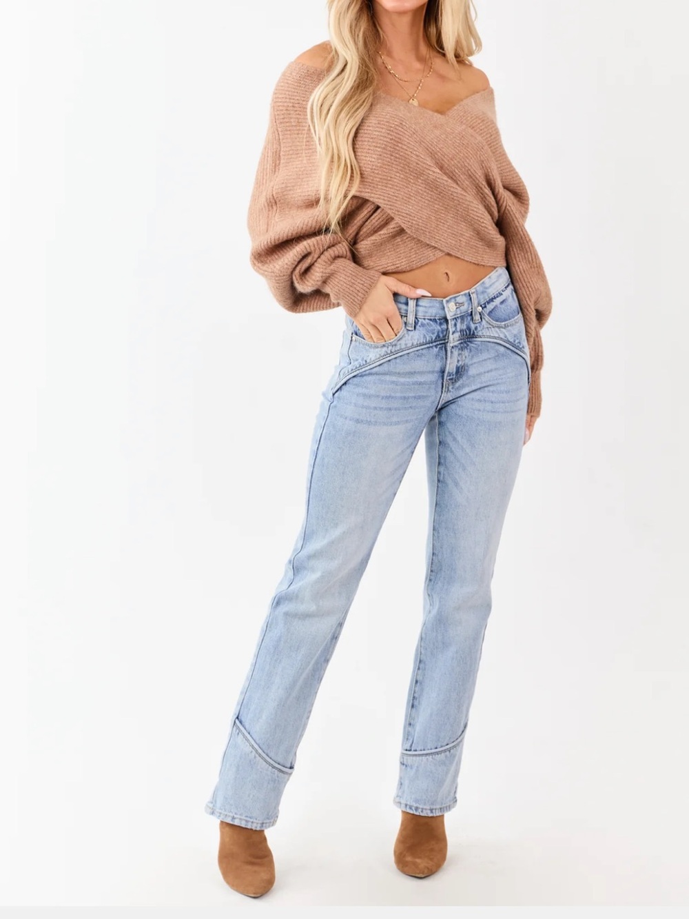 New Saige Seam Detail Ridged Magic Straight Leg Denim Tummy Control Size 13/31